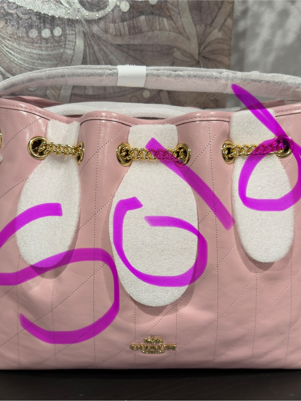 Coach Evelyn Quilted Shoulder Bag in Carnation